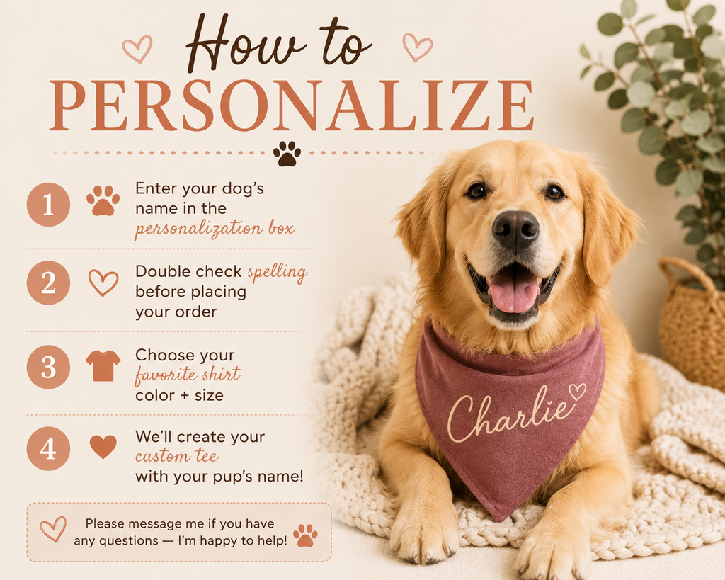 Personalized Dog Name Shirt — Comfort Colors Line Art Tee