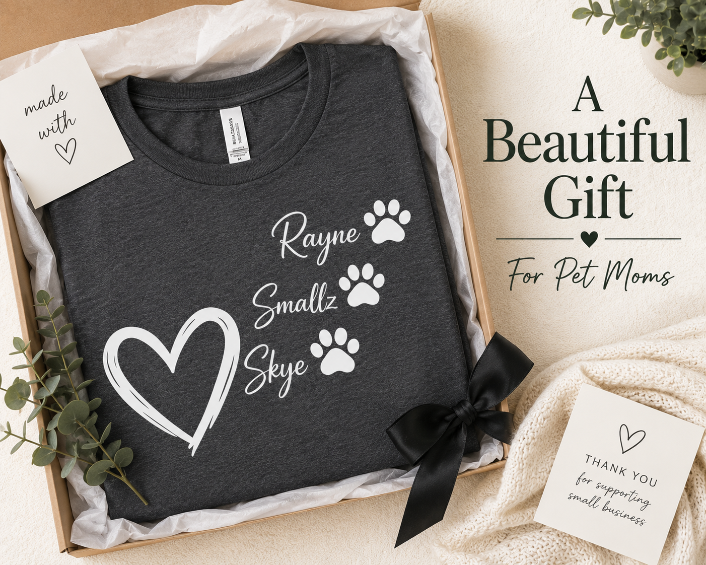 Personalized pet lover shirt displayed as a thoughtful gift for pet moms