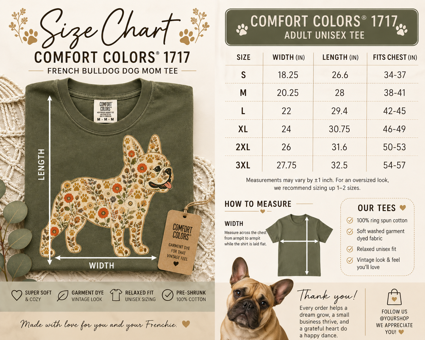 French Bulldog dog lover t-shirt styled as a gift