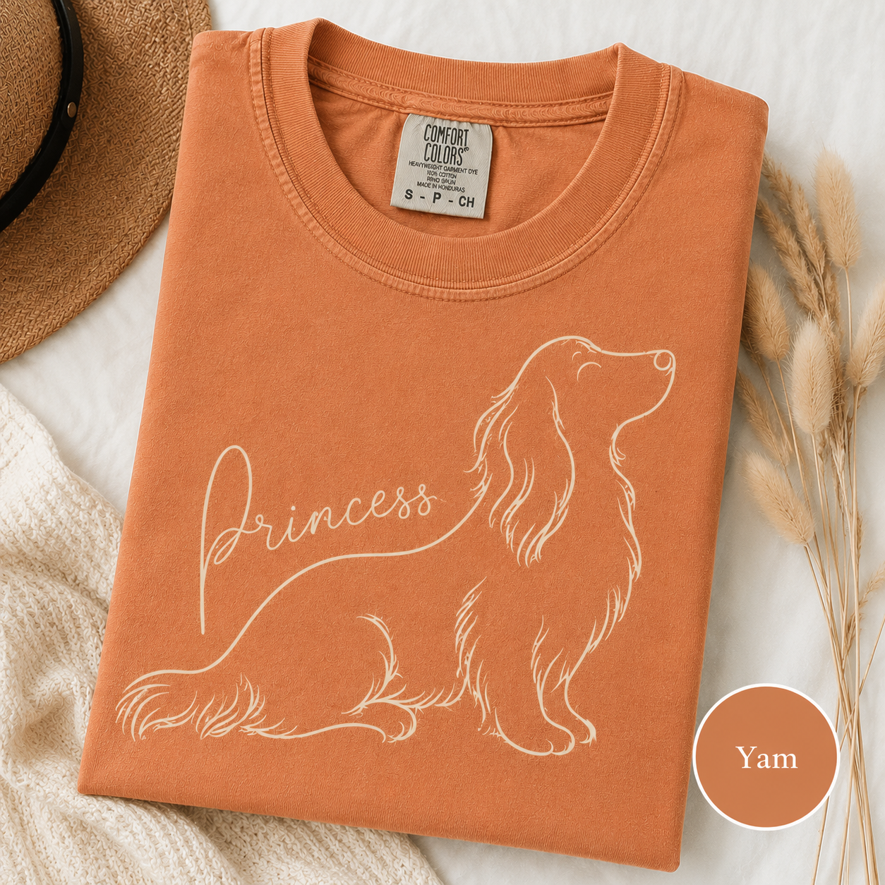 Personalized Dachshund tee styled as a gift for dog moms