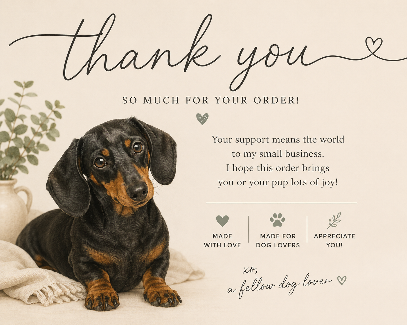 Minimalist personalized Dachshund shirt, made to order