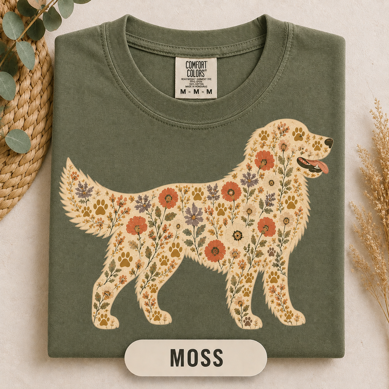 Golden Retriever dog lover t-shirt styled as a gift