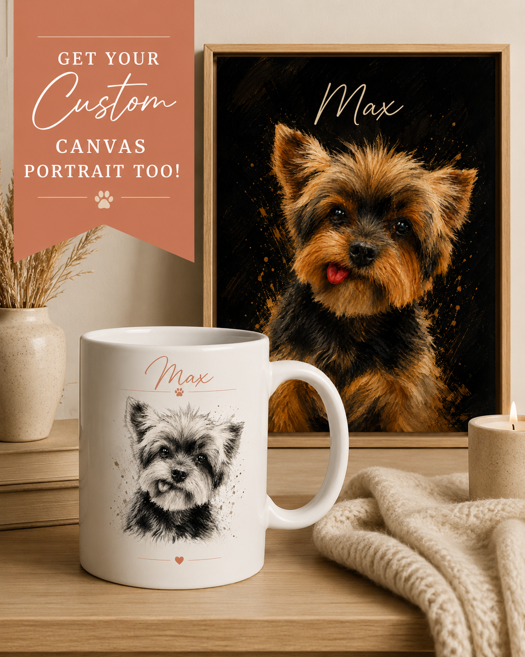 Custom Pet Portrait Mug — Personalized Dog & Cat Coffee Cup (11oz & 15oz)