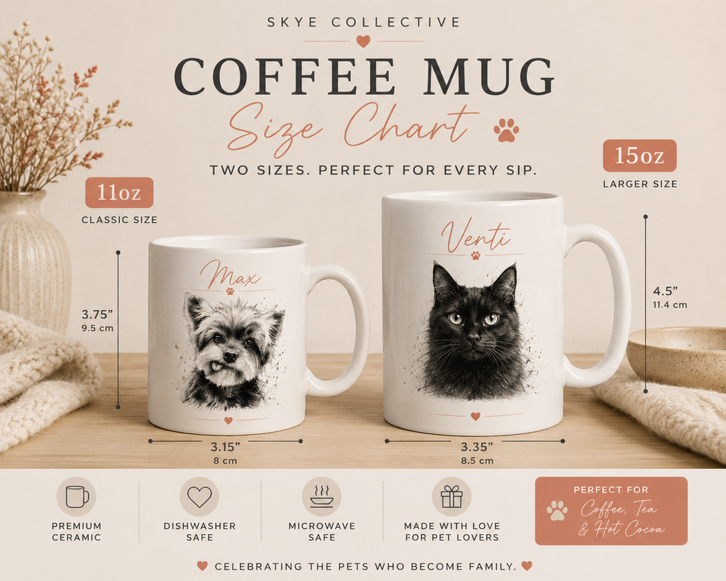 Custom Pet Portrait Mug — Personalized Dog & Cat Coffee Cup (11oz & 15oz)