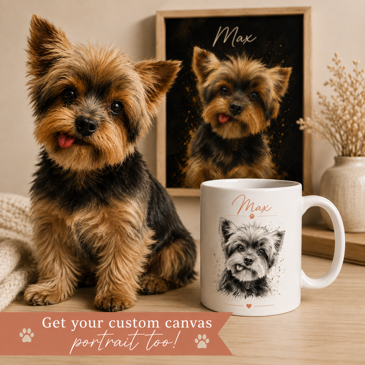 Custom Pet Portrait Mug — Personalized Dog & Cat Coffee Cup (11oz & 15oz)